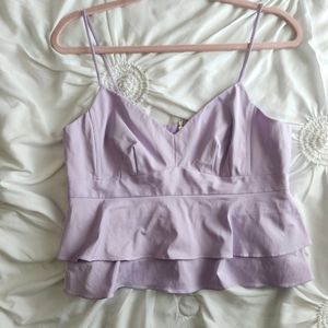 Nanette Lepore Guilty Pleasure Peplum Crop Top 10 lilac color